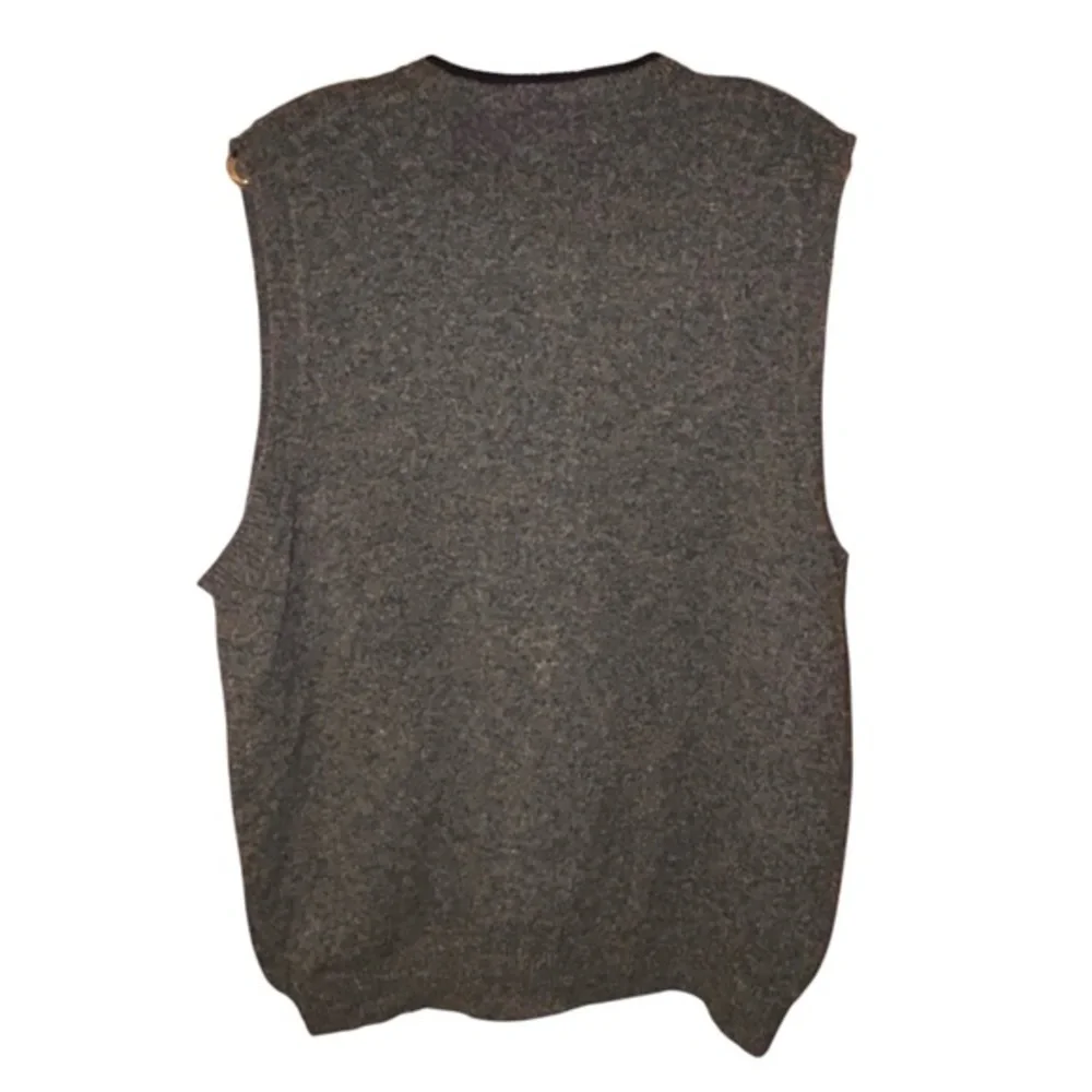 J.Crew Sweater Vest‎ Gray Lambswool Mens Large Minimalist Preppy Layer